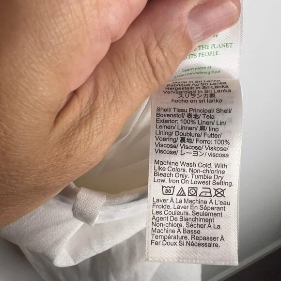 J.Crew $128 Wide-leg Essential pant in linen White Size 2 BW528 - Picture 8 of 8